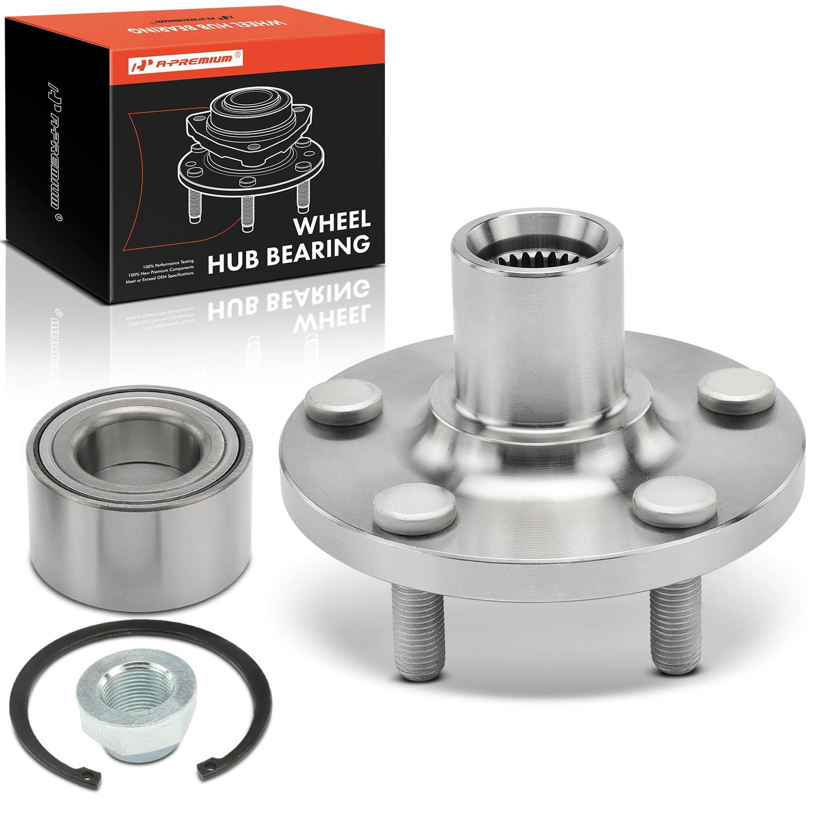 A-Premium Front Wheel Hub and Wheel Bearing Compatible with Toyota Corolla 2003-2019, FWD Only