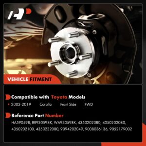 A-Premium Front Wheel Hub and Wheel Bearing Compatible with Toyota Corolla 2003-2019, FWD Only