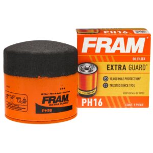 fram extra guard ph16, 10k mile change automotive replacement interval spin-on engine oil filter for select vehicle models