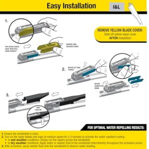 Rain-X 5079283-2 Latitude 2-In-1 Water Repellent Wiper Blades, 17 Inch Windshield Wipers (Pack Of 1), Automotive Replacement Blades With Patented Repellency Formula