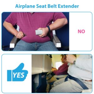 WaiNynyda Airplane Seat Belt Extender, Seatbelt Extender Adjustable 7-31" for Most Airplane Except Southwest Airlines (Blue)