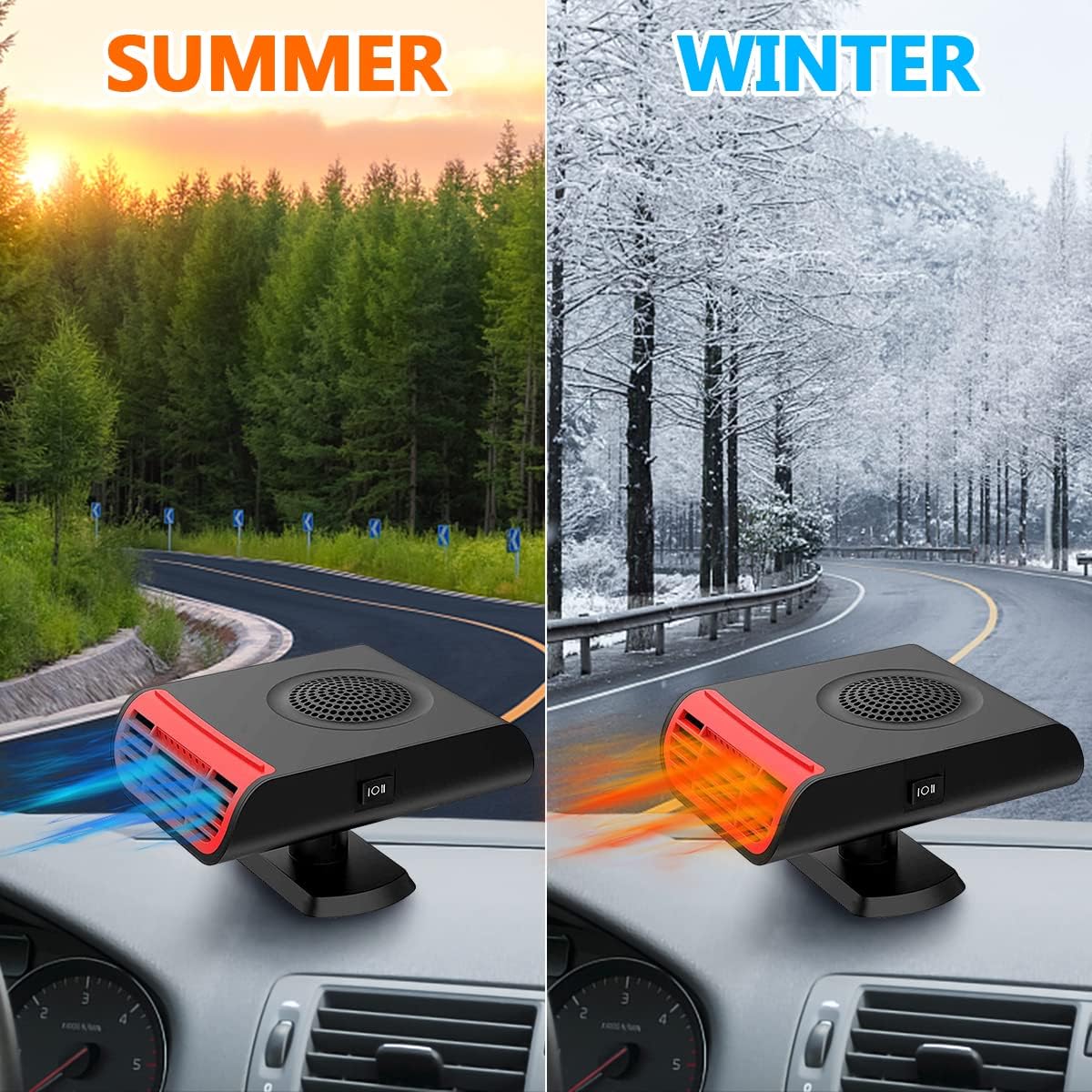 UMUACCAN Car Heater,2024 New Upgrade 12V 150W Car Heater,Portable Car Heater and Defroster,Car Heater that Plugs Into Cigarette Lighter,Window Defroster for Car, SUV, Trucks