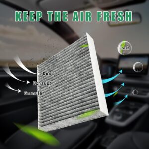 Ziciner Car Fresh Breeze Air Filter Replacement for Car Passenger, Premium Cabin Air Filter includes Activated Carbon, Auto Compartment Air Filters for CF10134, Easy to Install