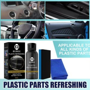 Ouhoe Plastic Refreshing, Premium Plastic Refreshing, Car Plastic Parts Refurbish Agent, Plastic Restorer for Cars, Ultimate Plastic Renovator Kit (50ml 3pcs)