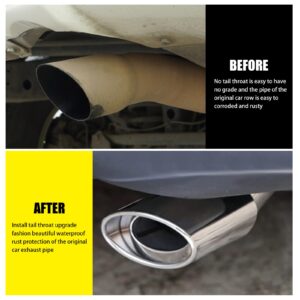 Fogfar 1 PC Stainless Steel Exhaust Pipe, Car Exhaust Muffler, Exhaust Tips, Adjustable Intake Exhaust Pipe Head, Bolt-On Design Exhaust Tailpipe, Fits Most Vehicle Exhaust Pipes (Silver #Straight)