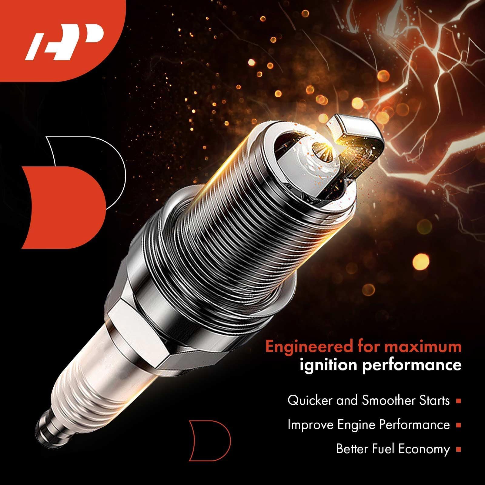 A-Premium Iridium Platinum Spark Plugs Compatible with Chevrolet Equinox 2018-2020, Malibu 2016-2020, Cruze 2016-2019 & GMC Terrain 2018-2020 & Buick Encore 2016-2019, 1.4L 1.5L 1.6L, Pack of 4