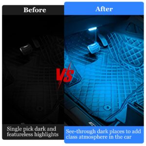 2Pcs Wireless LED Touch Lights for Car Interior,7 Colors Portable USB Adjustable Rechargeable Interior Car Lights with 6 Bright LED Lamp Beads Night Light for Car Decor Interior Environmental Lighting