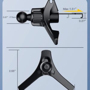 ZEEHOO Universal Air Vent Clip for Car Mount with [ Diameter 0.67 in (17 mm)] Joint Ball, Phone Vent Clip for Most Car Phone Holder & Wireless Car Charger