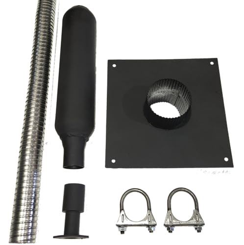 Generator Exhaust Extension Silencer Kit with Insulated Through-Wall Mounting Plate