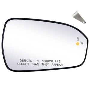 tootai passenger side replacement mirror glass - compatible with ford vehicles - fusion 2013-2019 - heated with blind spot detect, w/o auto dimming