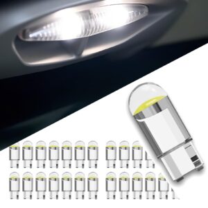 Crynod 30 PCS Car 194 LED Bulb, 6000K Super Bright 168 2825 W5W T10 Wedge-shaped LED, License Plate Light Map Light, Universal for Most Cars Lighting Parts (White)