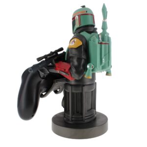 Exquisite Gaming: The Mandalorian: Boba Fett - Original Mobile Phone & Gaming Controller Holder, Device Stand, Cable Guys, Licensed Figure