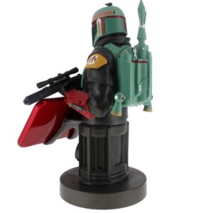 Exquisite Gaming: The Mandalorian: Boba Fett - Original Mobile Phone & Gaming Controller Holder, Device Stand, Cable Guys, Licensed Figure