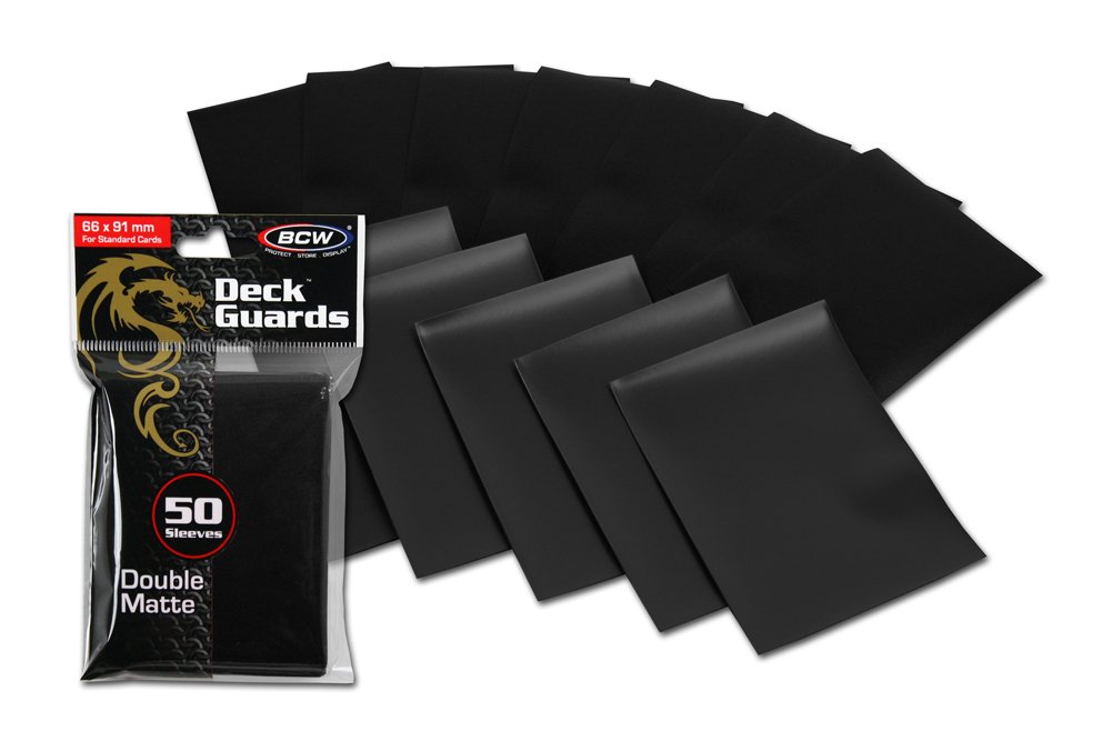 1 Box BCW Premium Black Double Matte Deck Guard Sleeve Protectors for Collectable Gaming Cards like Magic The Gathering MTG, Pokemon, YU-GI-OH!, & More.