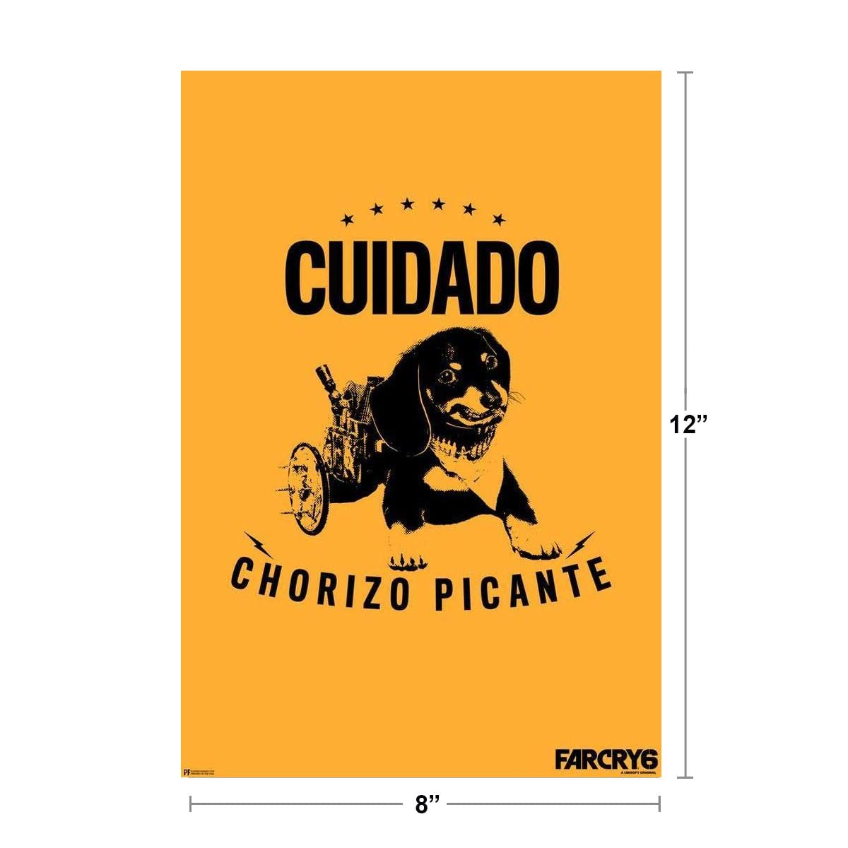 Far Cry 6 Cuidado Chorizo Picante Dog Video Game Gaming Gamer Far Cry Merchandise Collectibles Collectors Edition Far Cry Merch Far Cry 6 Poster Far Cry Game Thick Paper Print Wall Art 8x12