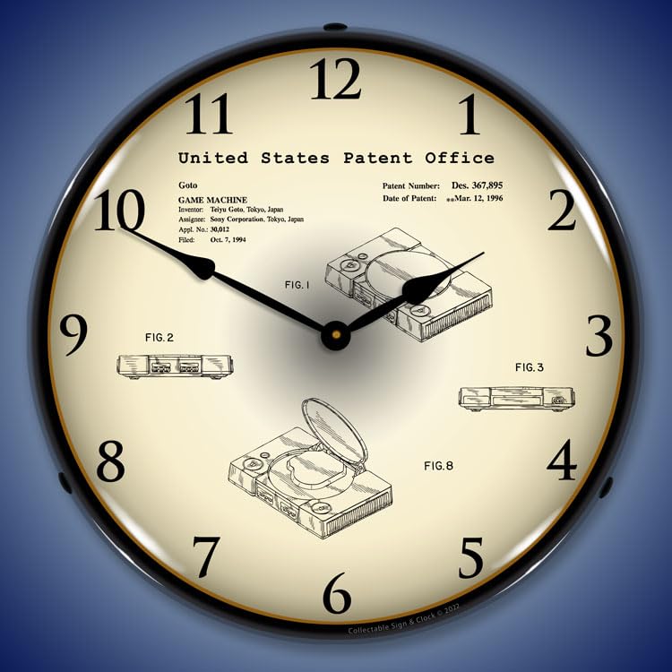 Collectable Sign and Clock Gaming Console Game 1994 24 of 29 Gaming Patents Clocks