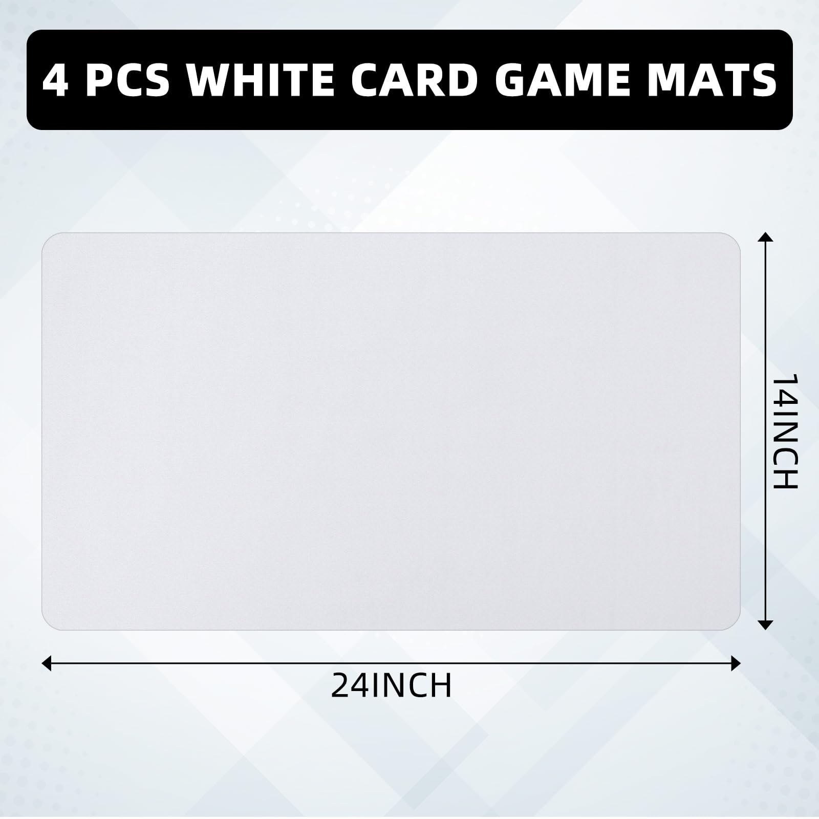 4 Pcs Card Game Mats 14 x 24 Inch Playmat Sublimation Blanks Playmat Smooth Card Playing Mat for Board Games, and Collectible Card Playing (White)