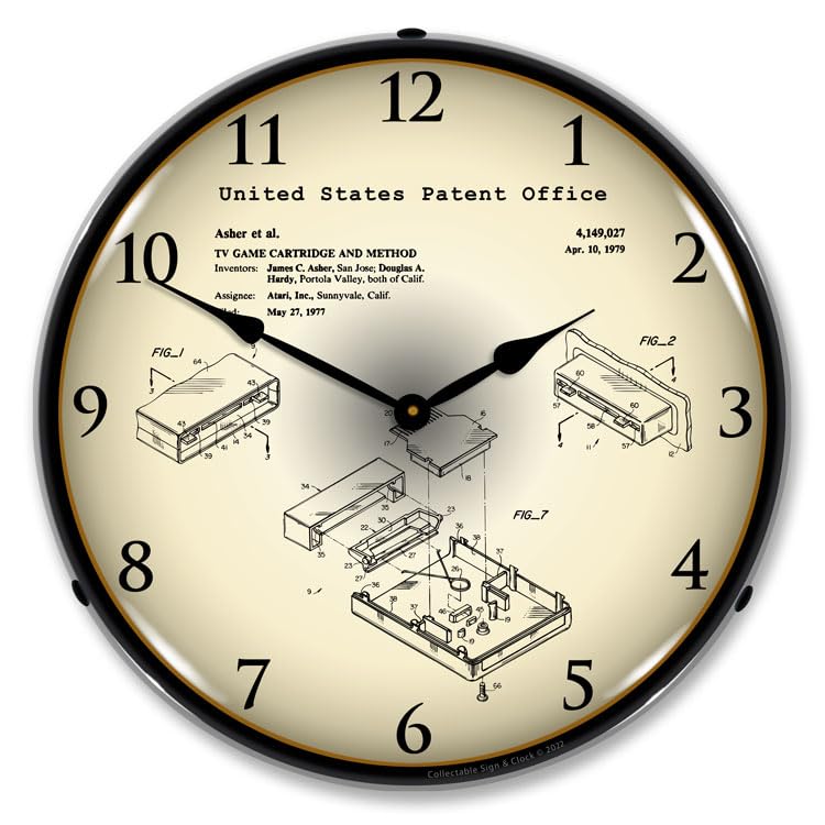 Collectable Sign and Clock Gaming Console TV Game Cartridge 1977 3 of 29 Gaming Patents Clocks