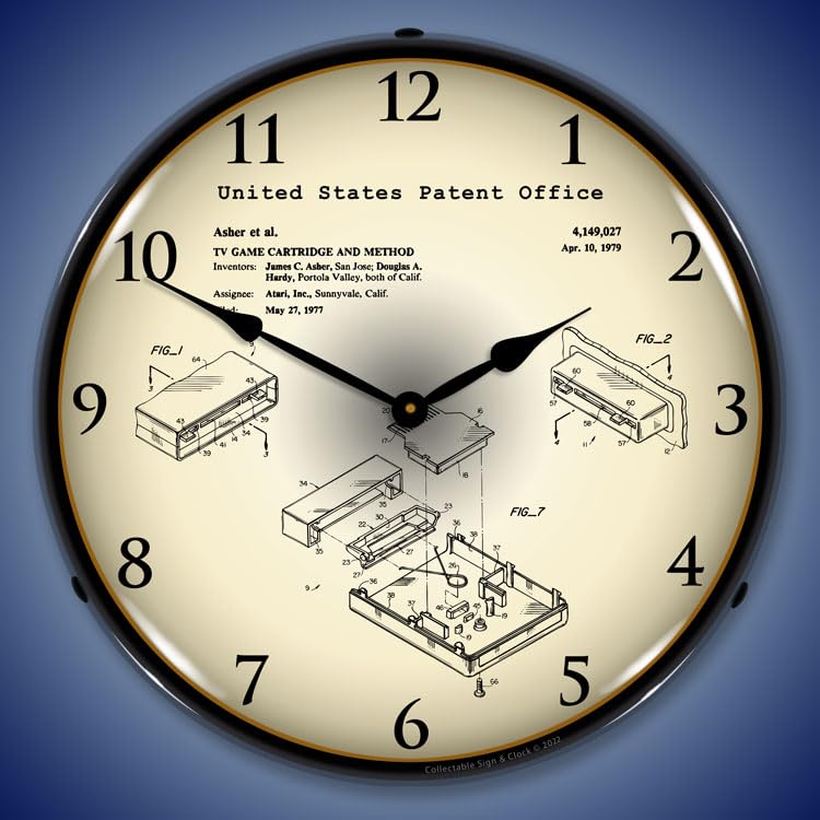 Collectable Sign and Clock Gaming Console TV Game Cartridge 1977 3 of 29 Gaming Patents Clocks