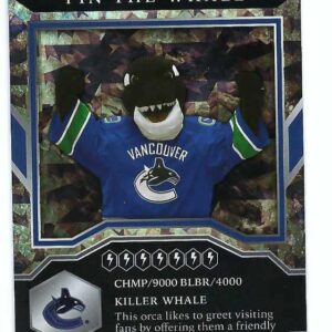 FIN THE WHALE 2021-22 Upper Deck MVP Mascot Gaming Card #M-27 SPARKLE PARALLEL Card Vancouver Canucks Hockey