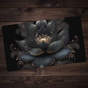 ornamental lotus deskmat playmat inked gaming tcg game mat for cards (13+)