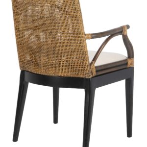 Safavieh Home Gianni Rattan Tropical Woven Arm Chair, Brown/Black