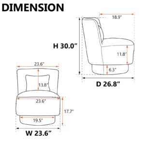 HANLIVES Swivel Barrel Chair|360 Degree Comfy Teddy Fabric Round Swivel Accent Chair with Pillow|Square Swivel Boucle Single Club Sofa Chair for Living Room,Hotel,Bedroom,Office,Lounge(White)