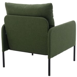 DM Furniture Upholstered Accent Chair Modern Single Sofa Chair for Living Room, Fabric Arm Chair w/Pillow Comfy Armchair Club Chair Reading Chair for Small Space/Office, Green