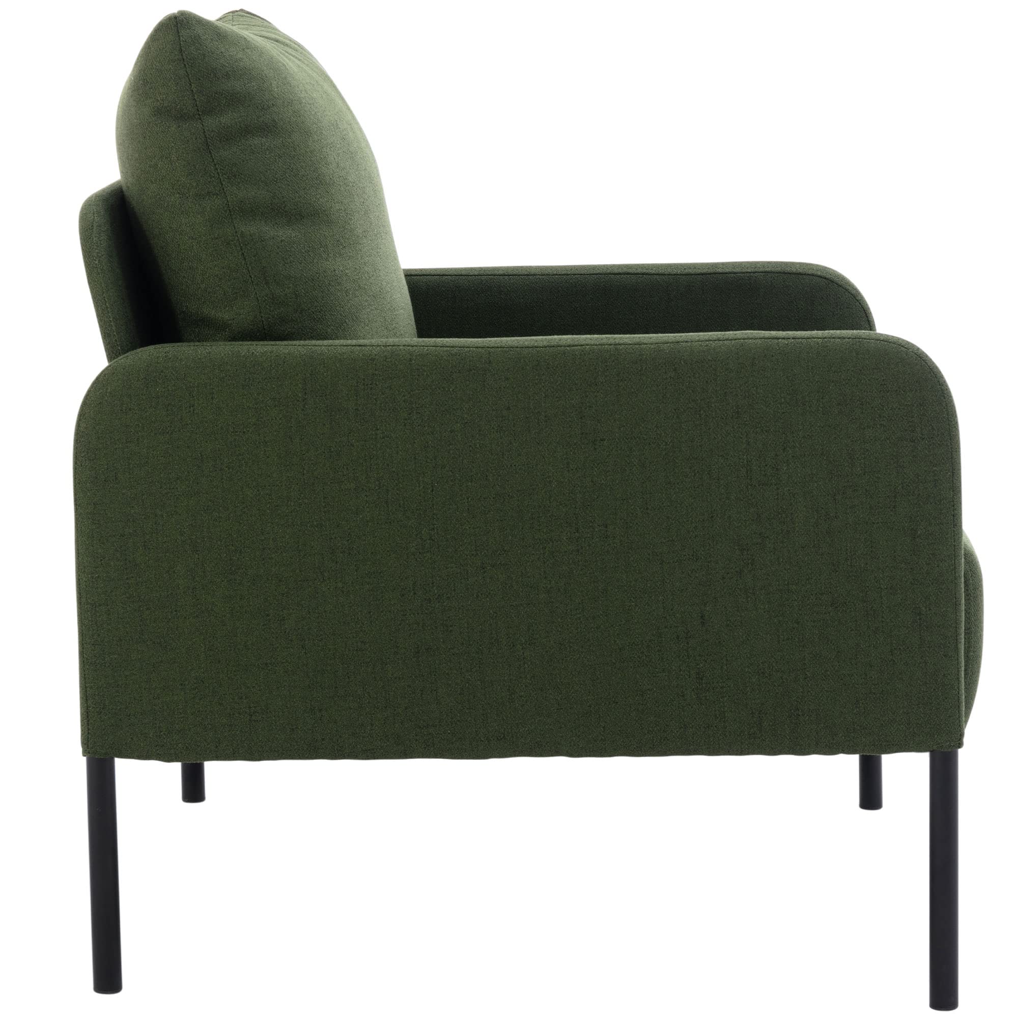 DM Furniture Upholstered Accent Chair Modern Single Sofa Chair for Living Room, Fabric Arm Chair w/Pillow Comfy Armchair Club Chair Reading Chair for Small Space/Office, Green