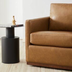 CHITA Swivel Accent Chair, Mid Century Modern Arm Chair for Living Room and Bedroom, Saddle Brown