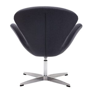 MAKLAINE Mid-Century Wood 29.9''H x 28''W x 21.8''D Gray Occasional Chair