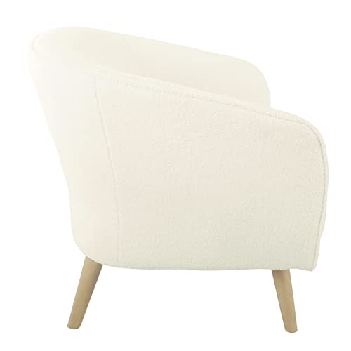 HomePop Modern Swoop Accent Chair, Cream