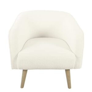 HomePop Modern Swoop Accent Chair, Cream