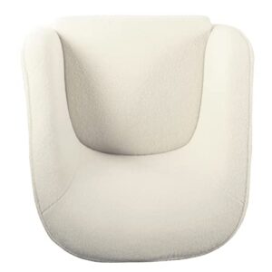 HomePop Modern Swoop Accent Chair, Cream