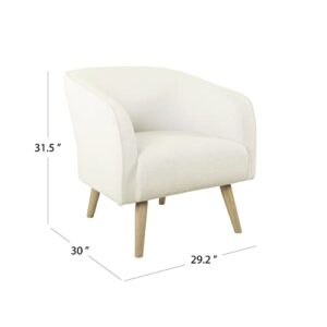 HomePop Modern Swoop Accent Chair, Cream