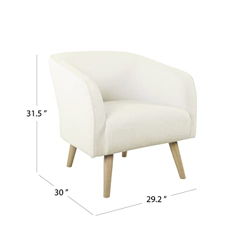 HomePop Modern Swoop Accent Chair, Cream