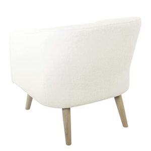 HomePop Modern Swoop Accent Chair, Cream