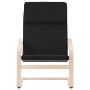 vidaXL Black Fabric Relaxing Chair - Durable polyester upholstery with solid birch wood frame for stability - Comfortable thick padding - Ideal for home, office and restaurant use