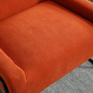 JINS&VICO Accent Arm Chair, Modern Upholstered Single Sofa Chair with Soft Padded Backrest and Low Arms, Comfy Leisure Slant Armchair Reading Chair for Living Room Bedroom Lounge, Orange