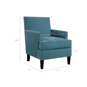 Wycian Vanity Desk Chair, Blue Chair Vanity 1PC Solid Wood Capacity 250LB 29.00" L 30.00" W 35.25" H for Living Room Bedroom Dining Rooms Garden Boho Chair