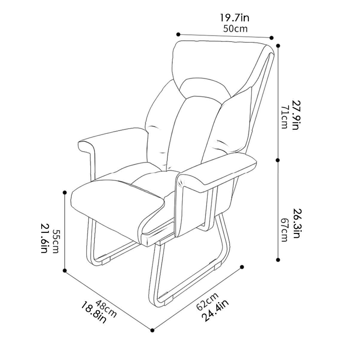 YCKEGEW Computer Chair,Adjustable Backrest Sofa Chair,Lay Flat Sleeper Chair Occasional Chairs,Desk Chairs for Bedroom Reading Chair, for Living Room, Office (Color : Grey, Size : Without)