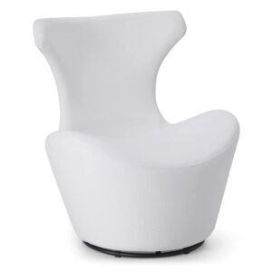 ZURI Wedge Modern Swivel Occasional Chair - White