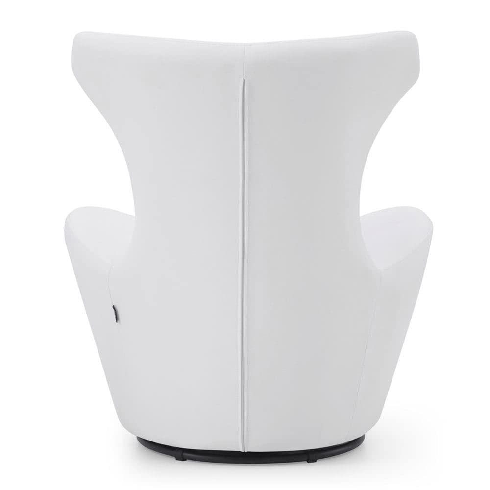 ZURI Wedge Modern Swivel Occasional Chair - White