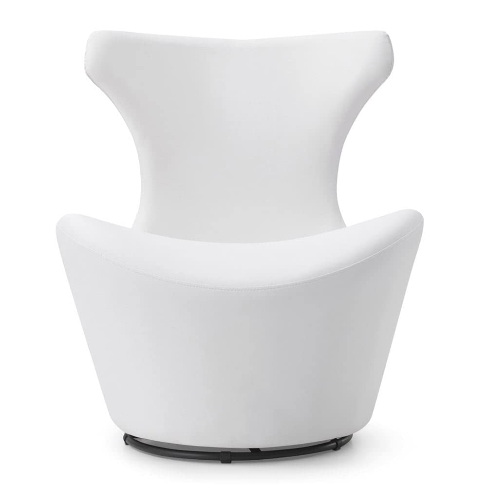 ZURI Wedge Modern Swivel Occasional Chair - White