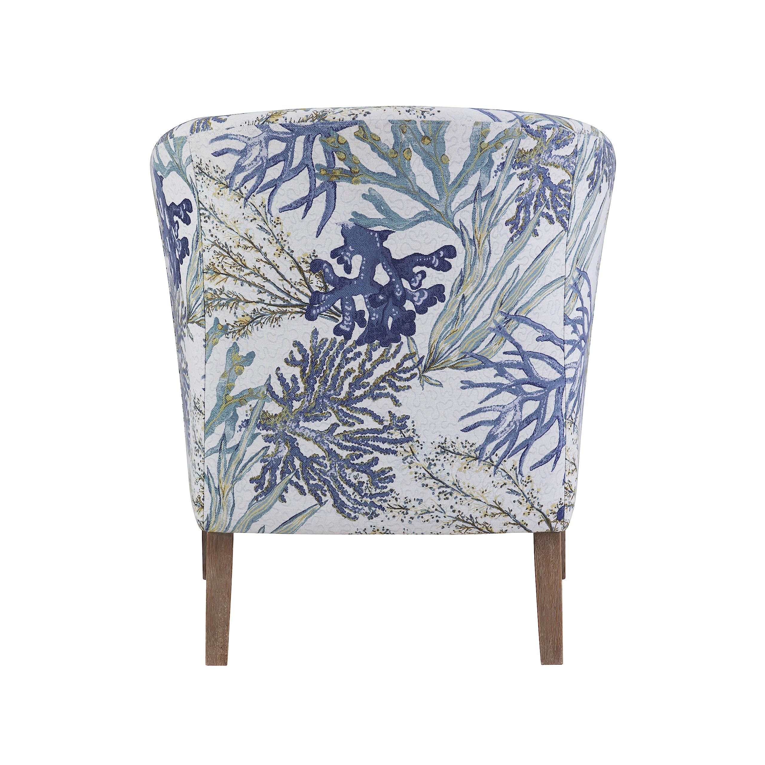 Linon Ivory and Blue Stephen Oceanside Upholstered Coastal Club Chair