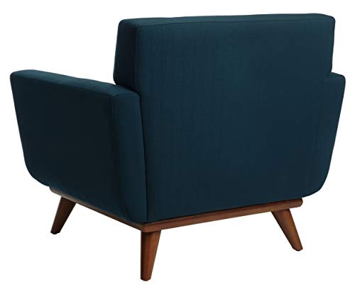 Safavieh Couture Home Opal Mid-Century Dark Teal Linen Tufted Arm Chair