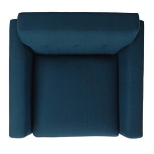 Safavieh Couture Home Opal Mid-Century Dark Teal Linen Tufted Arm Chair