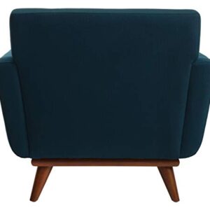 Safavieh Couture Home Opal Mid-Century Dark Teal Linen Tufted Arm Chair