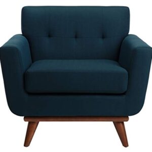 Safavieh Couture Home Opal Mid-Century Dark Teal Linen Tufted Arm Chair