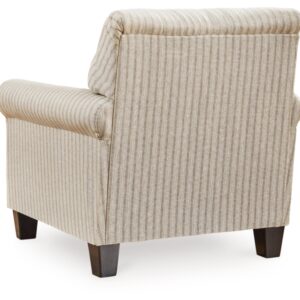 Signature Design by Ashley Valerani Classic Striped Upholstered Accent Chair, Beige